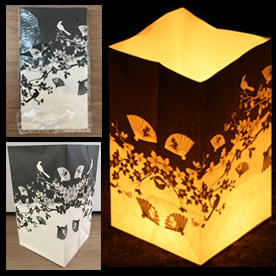 Black & White Flowers Candle Lanterns