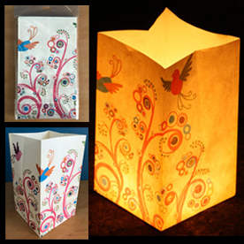 Colourful Birds Candle Lanterns